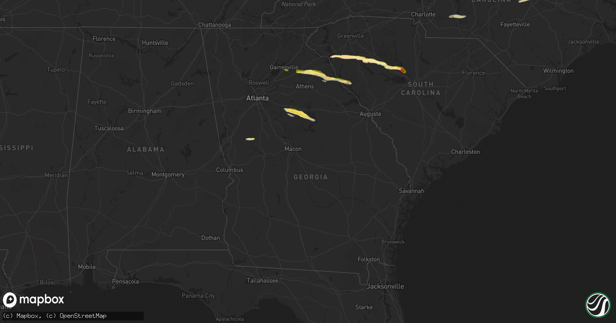 Hail map in Georgia on November 8, 2025