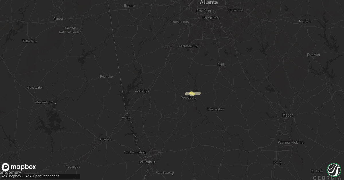 Hail map in Greenville, GA on November 8, 2025