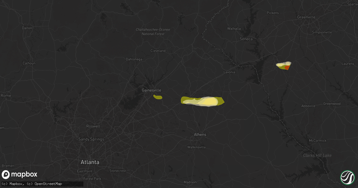 Hail map in Maysville, GA on November 8, 2025