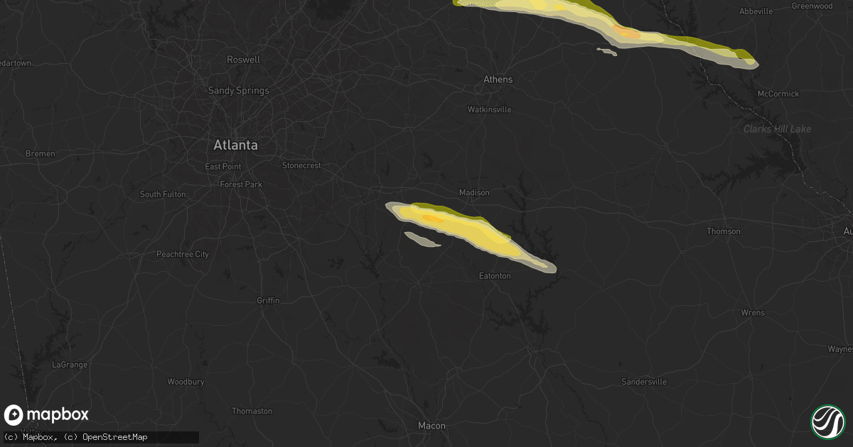 Hail map in Newborn, GA on November 8, 2025
