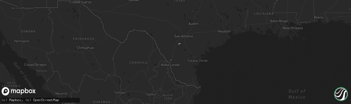 Hail map in Texas on November 9, 2011