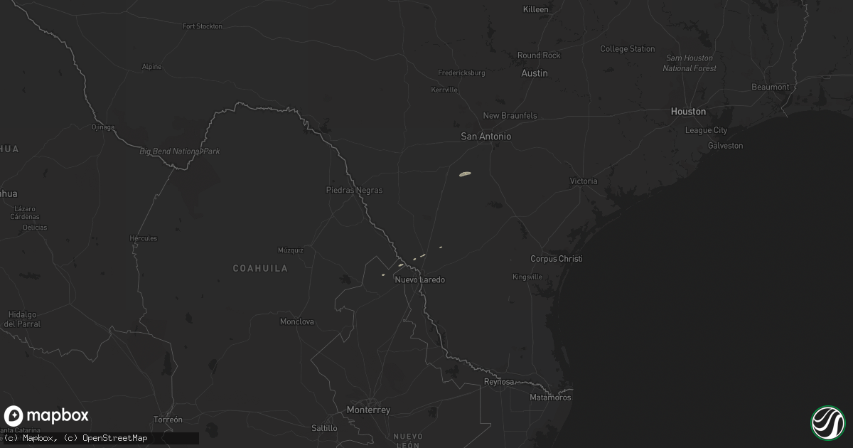 Hail map on November 9, 2011