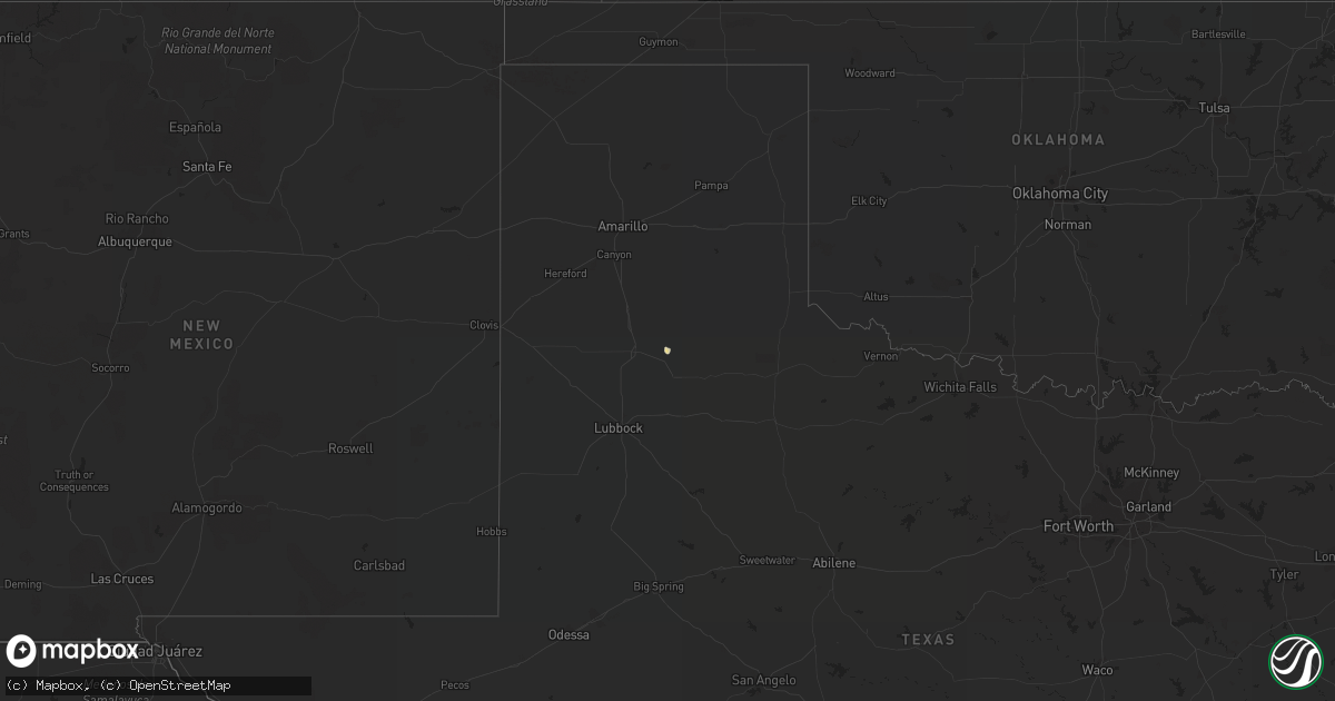 Hail map in Texas on November 9, 2019