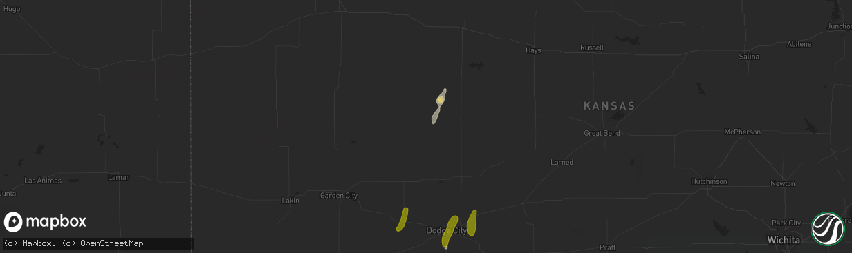 Hail map in Beeler, KS on November 9, 2020