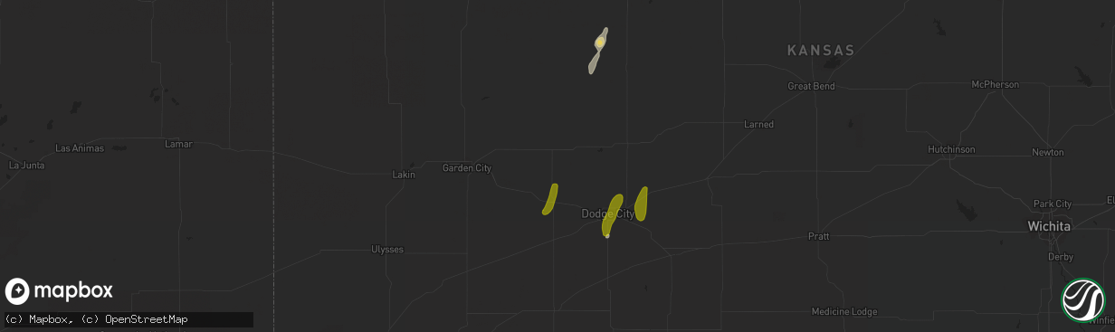 Hail map in Cimarron, KS on November 9, 2020