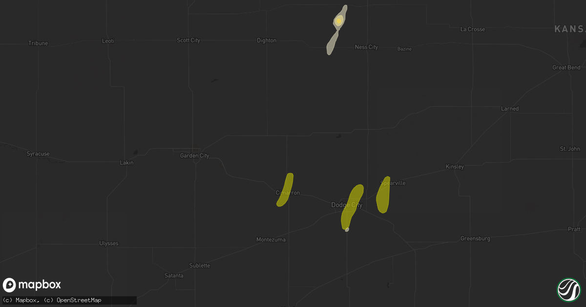Hail map in Cimarron, KS on November 9, 2020