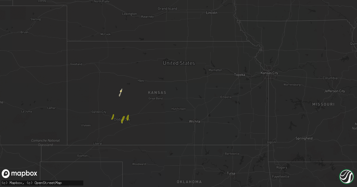 Hail map in Kansas on November 9, 2020