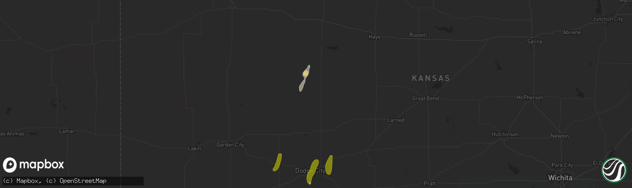 Hail map in Ness City, KS on November 9, 2020