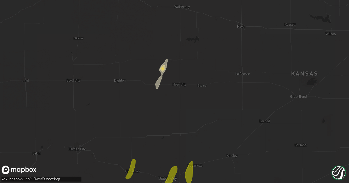 Hail map in Ness City, KS on November 9, 2020