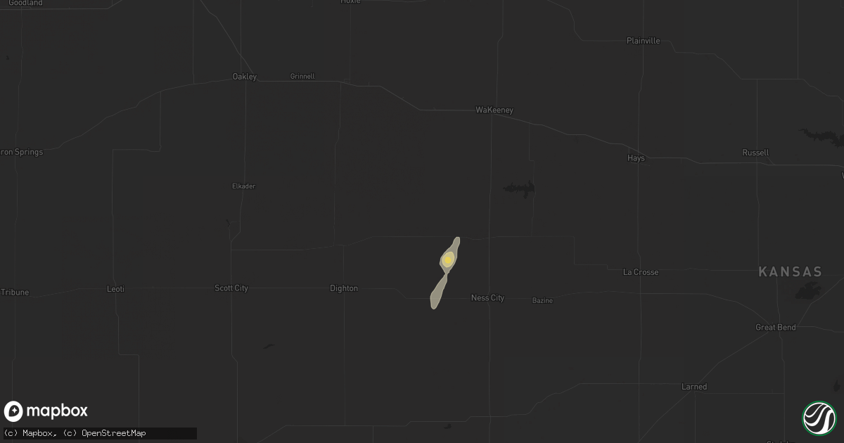 Hail map in Utica, KS on November 9, 2020