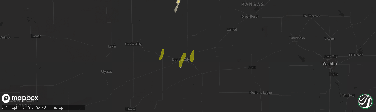 Hail map in Wright, KS on November 9, 2020