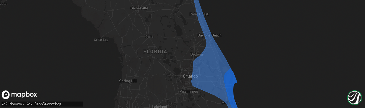 Hail map in Cocoa, FL on November 9, 2022