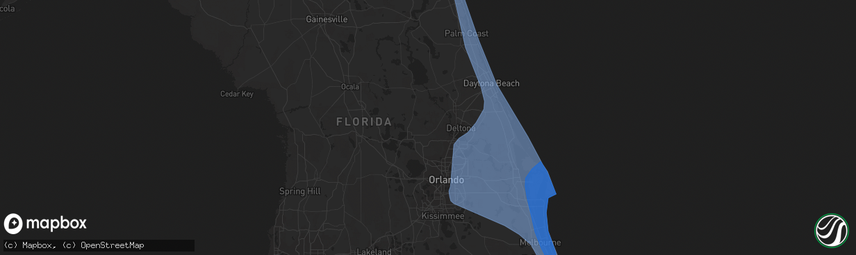 Hail map in Daytona Beach, FL on November 9, 2022