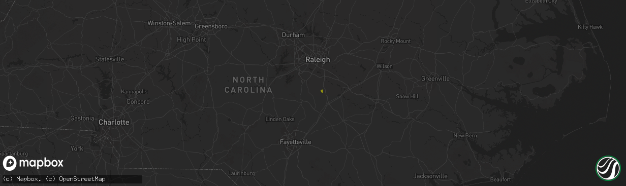 Hail map in Angier, NC on November 9, 2025
