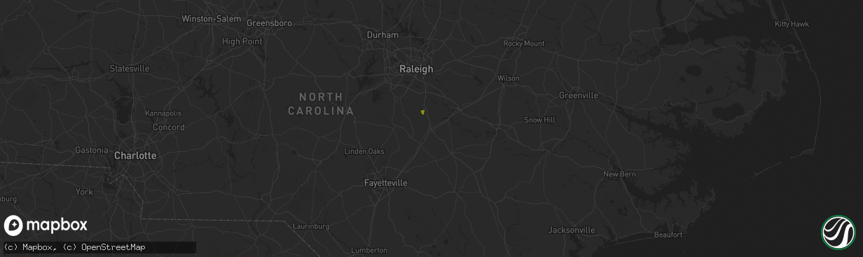 Hail map in Benson, NC on November 9, 2025