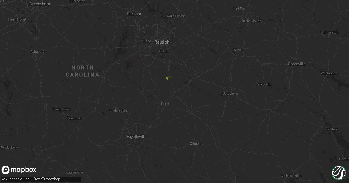 Hail map in Benson, NC on November 9, 2025