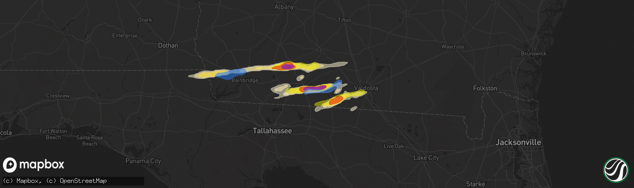 Hail map in Boston, GA on November 9, 2025