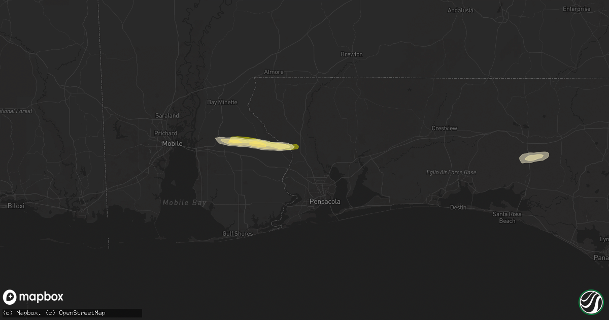 Hail map in Cantonment, FL on November 9, 2025