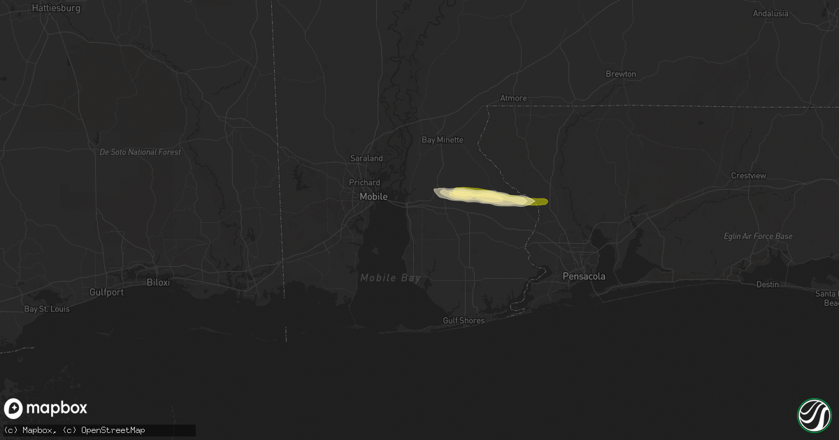 Hail map in Daphne, AL on November 9, 2025