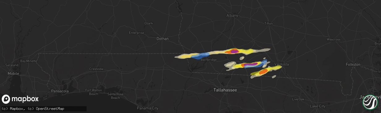 Hail map in Donalsonville, GA on November 9, 2025