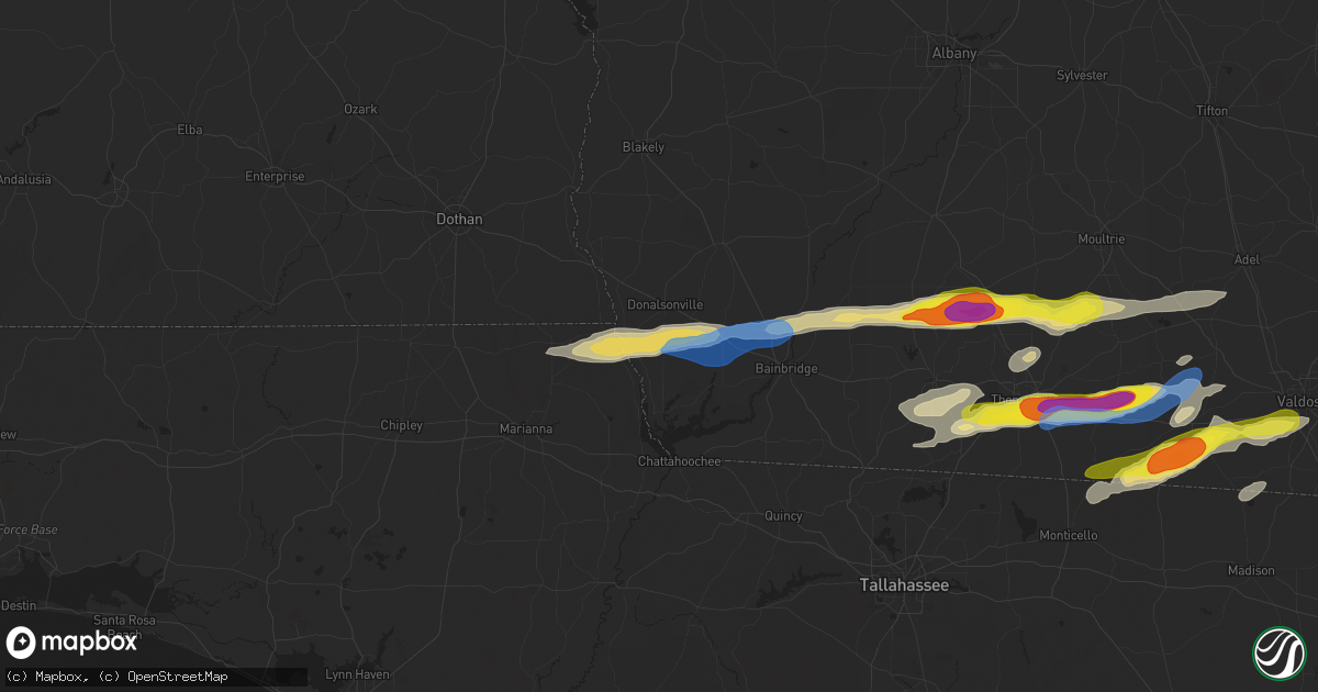 Hail map in Donalsonville, GA on November 9, 2025