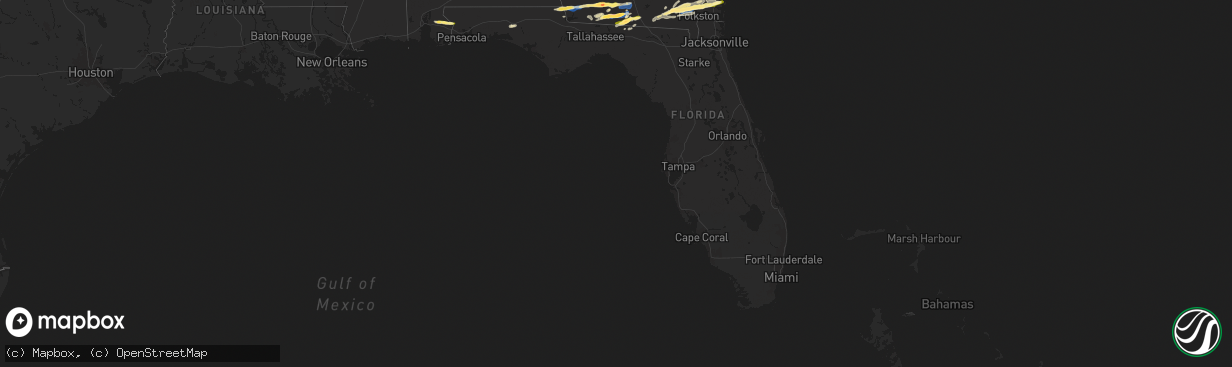 Hail map in Florida on November 9, 2025
