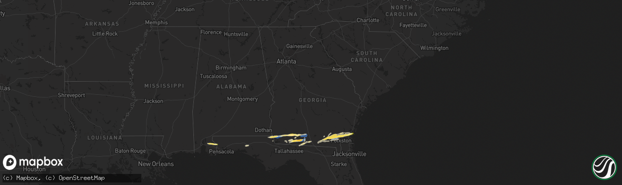 Hail map in Georgia on November 9, 2025