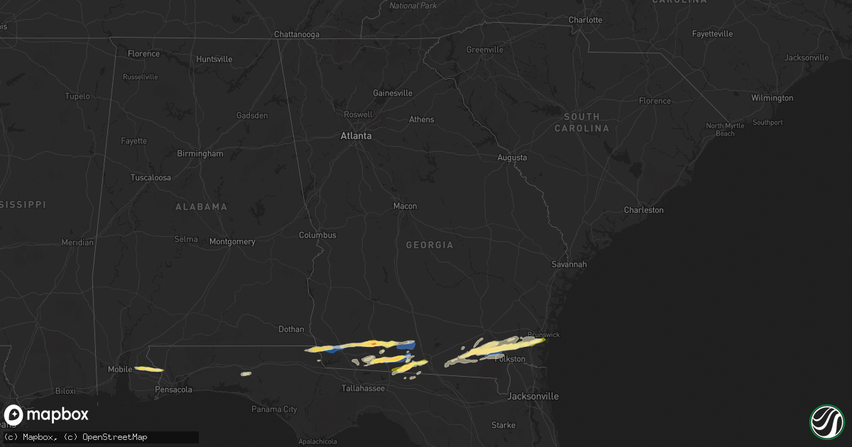 Hail map in Georgia on November 9, 2025