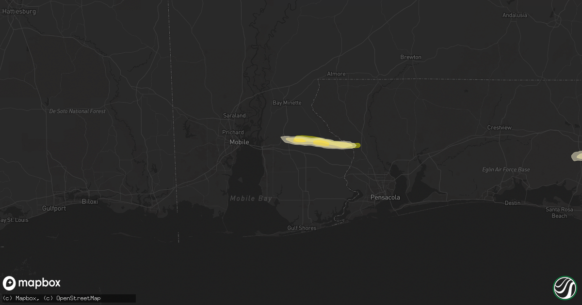 Hail map in Loxley, AL on November 9, 2025