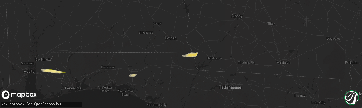 Hail map in Malone, FL on November 9, 2025