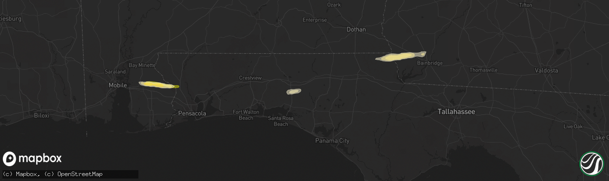 Hail map in Ponce De Leon, FL on November 9, 2025