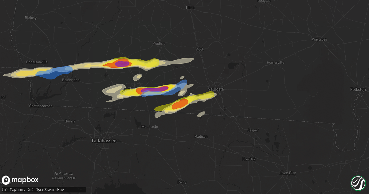 Hail map in Quitman, GA on November 9, 2025