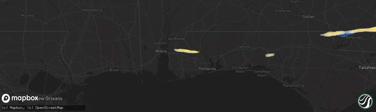 Hail map in Robertsdale, AL on November 9, 2025