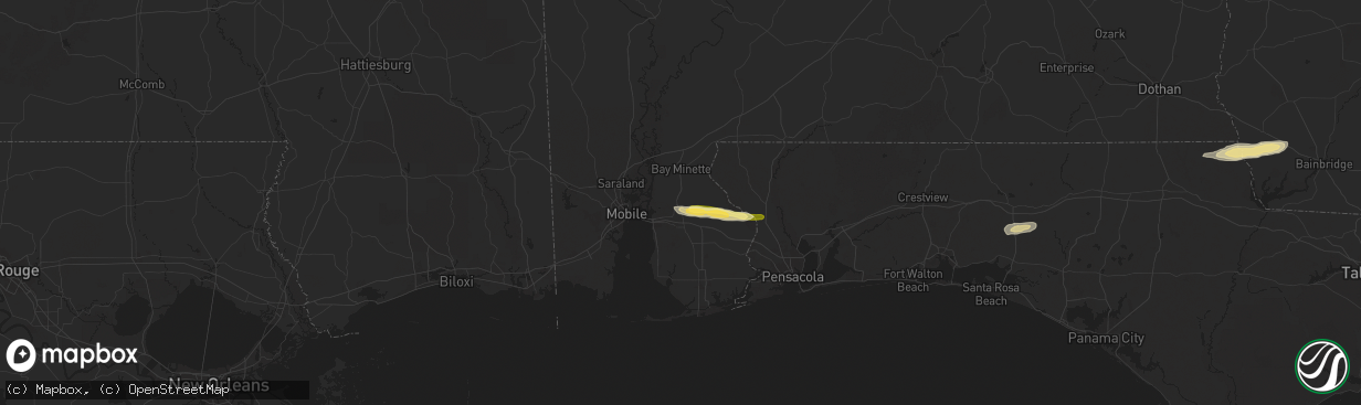 Hail map in Stapleton, AL on November 9, 2025