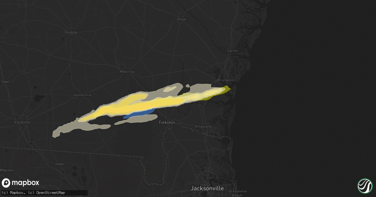 Hail map in White Oak, GA on November 9, 2025