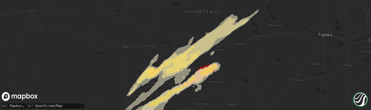 Hail map in Ellsworth, KS on November 10, 2012