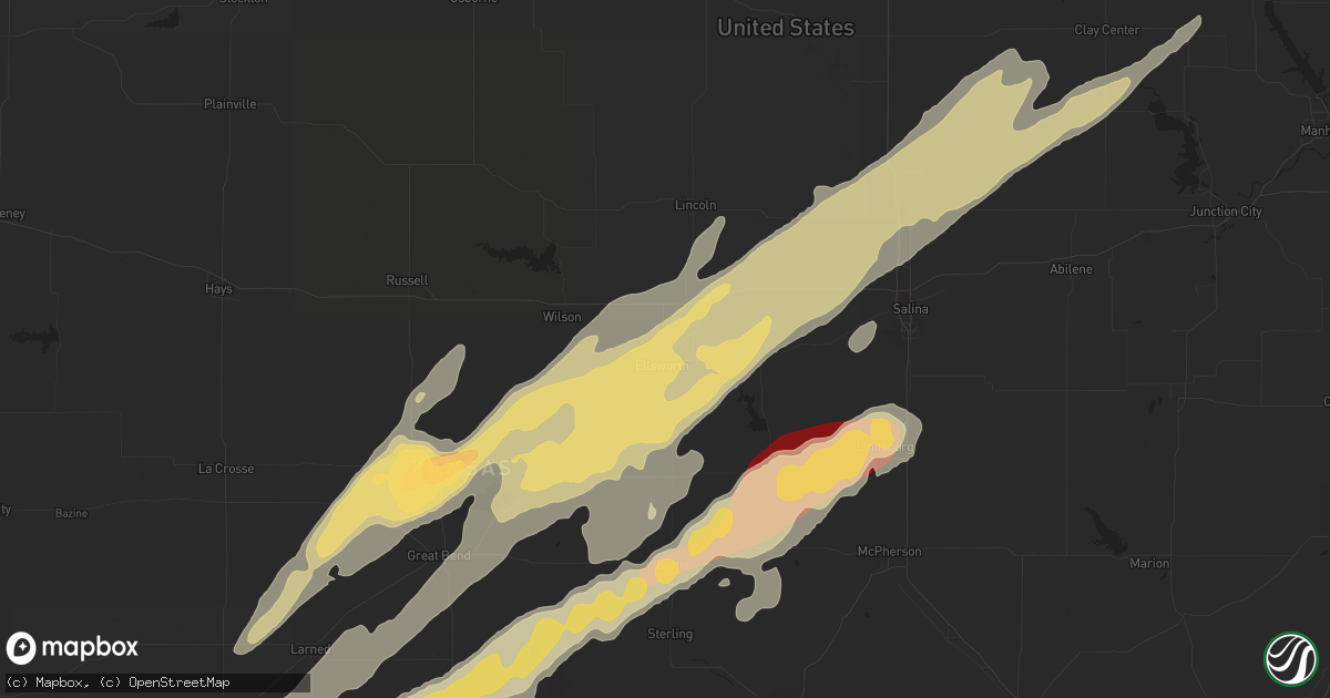 Hail map in Ellsworth, KS on November 10, 2012
