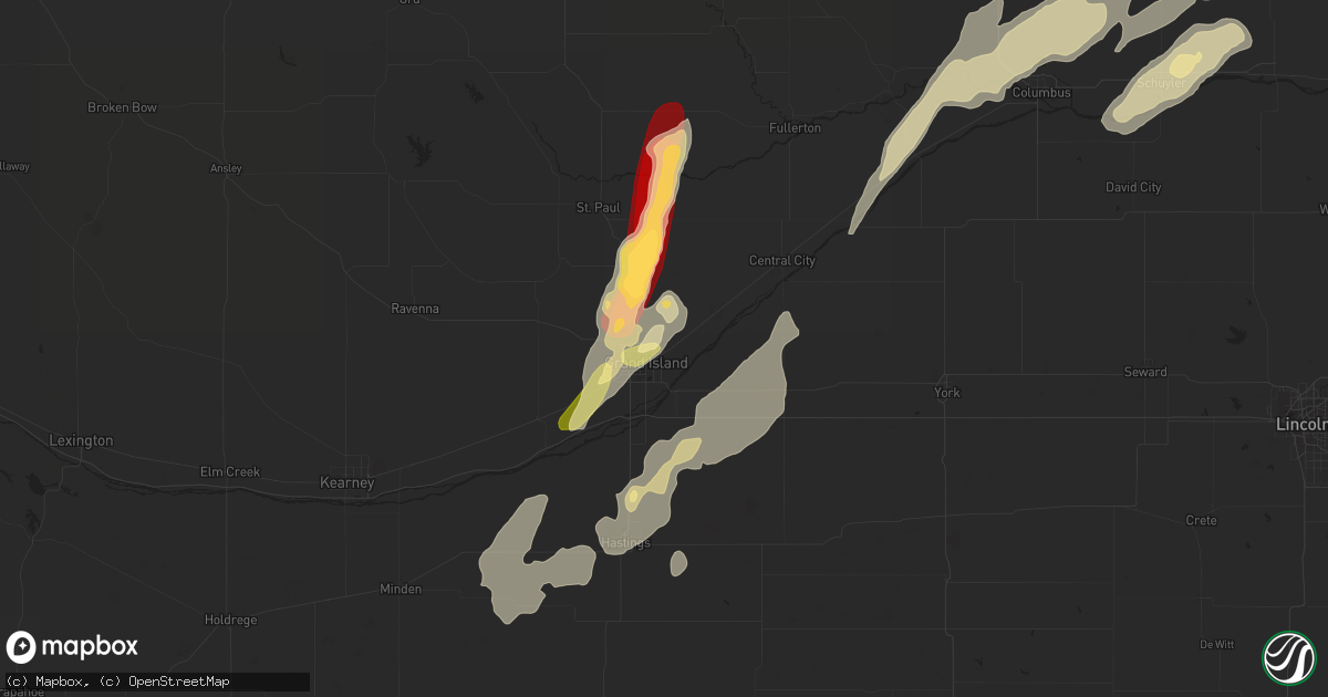 Hail map in Grand Island, NE on November 10, 2012