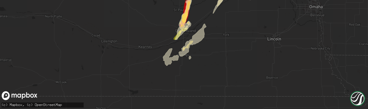 Hail map in Hastings, NE on November 10, 2012