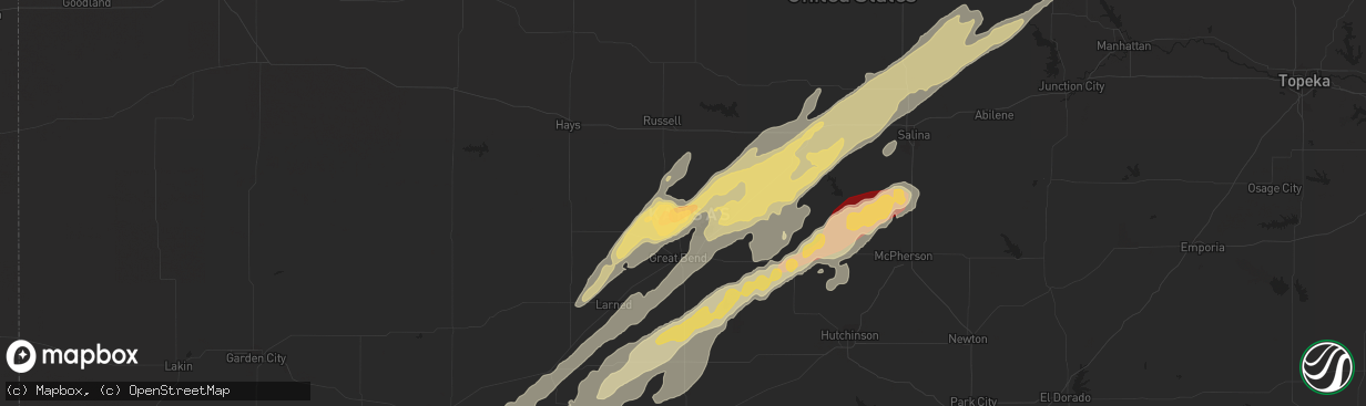 Hail map in Hoisington, KS on November 10, 2012