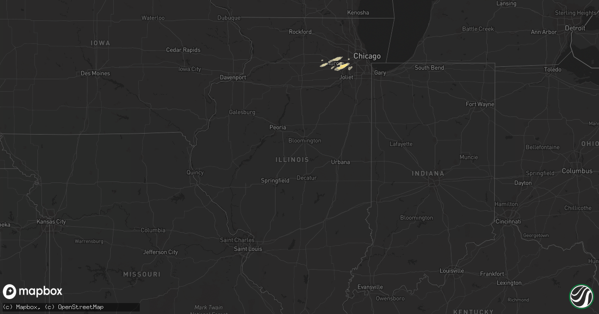 Hail map in Illinois on November 10, 2012