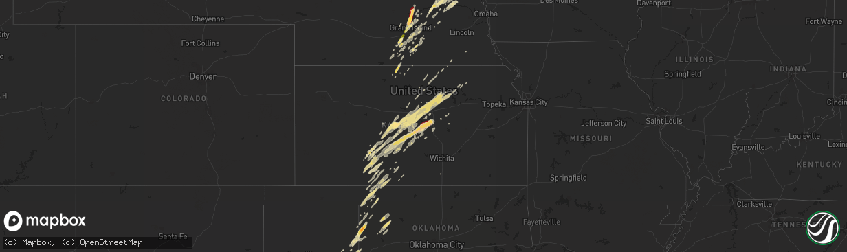 Hail map in Kansas on November 10, 2012