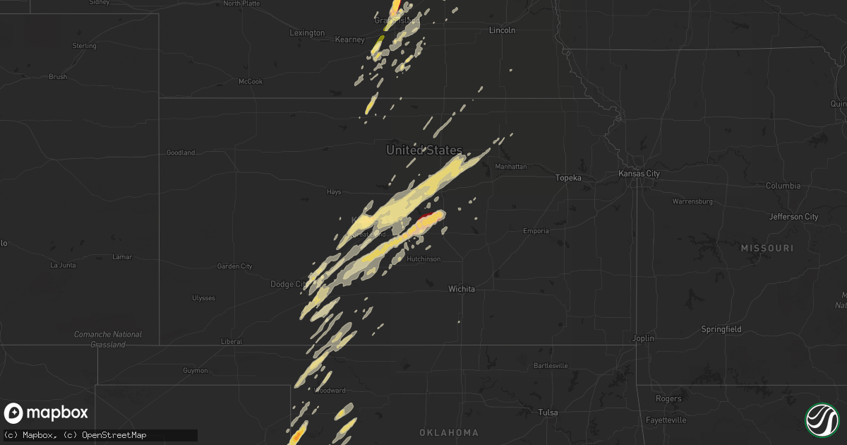 Hail map in Kansas on November 10, 2012