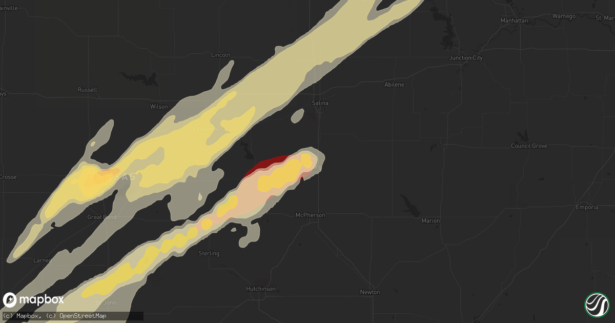 Hail map in Lindsborg, KS on November 10, 2012