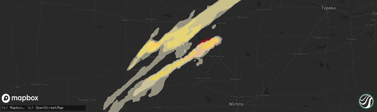 Hail map in Lyons, KS on November 10, 2012