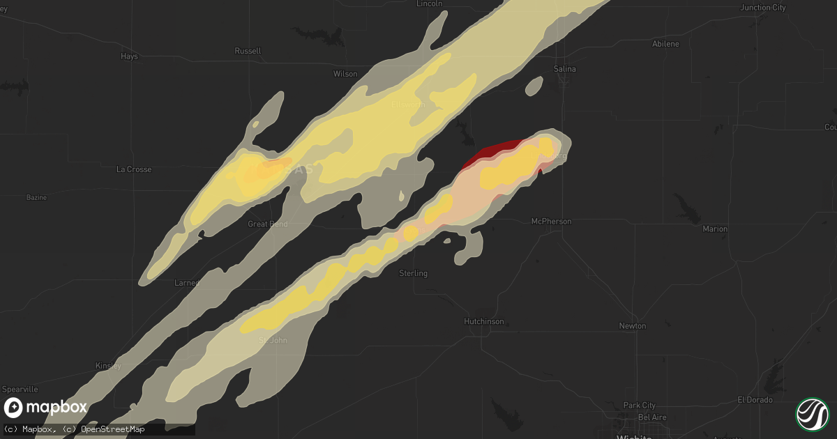 Hail map in Lyons, KS on November 10, 2012