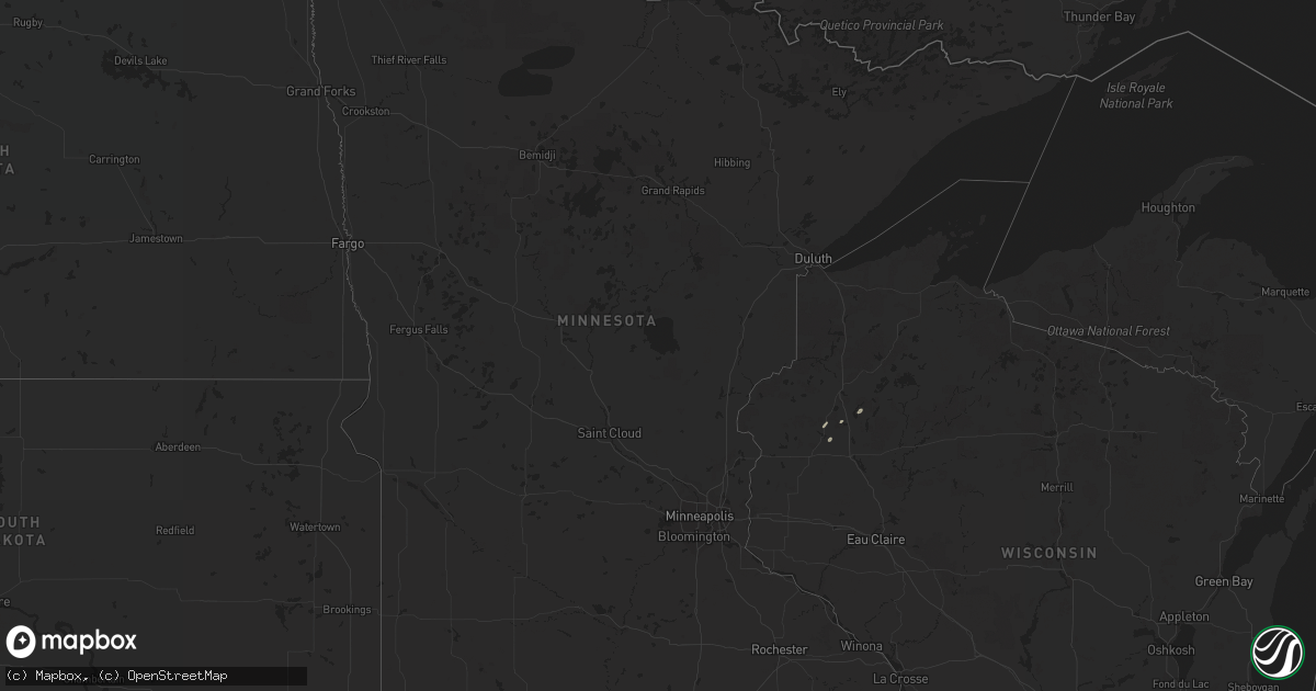 Hail map in Minnesota on November 10, 2012