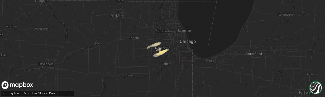 Hail map in Naperville, IL on November 10, 2012