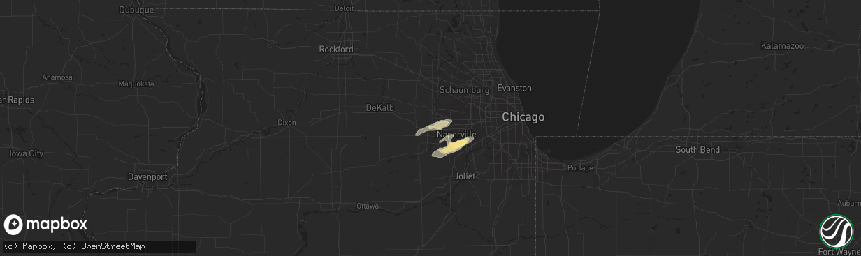 Hail map in North Aurora, IL on November 10, 2012