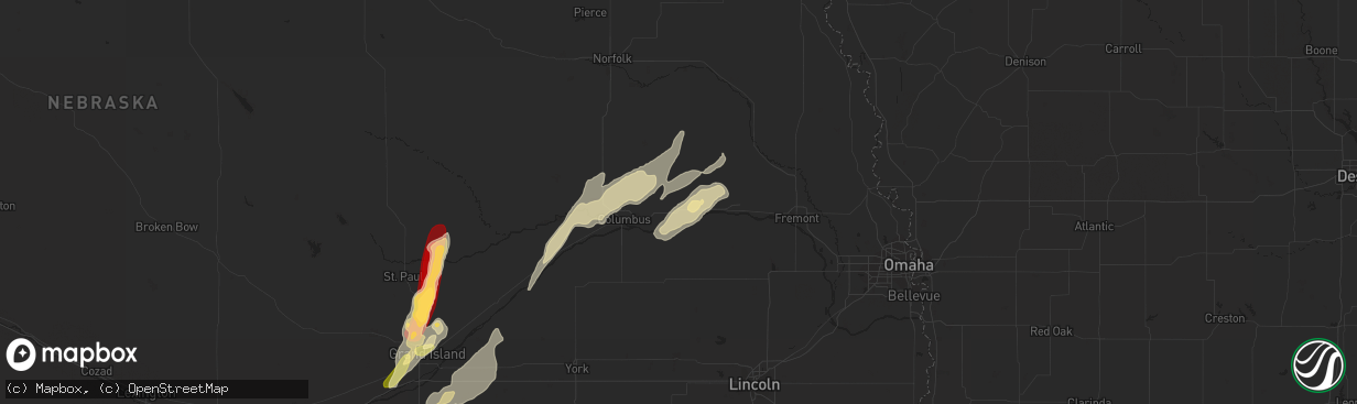 Hail map in Schuyler, NE on November 10, 2012